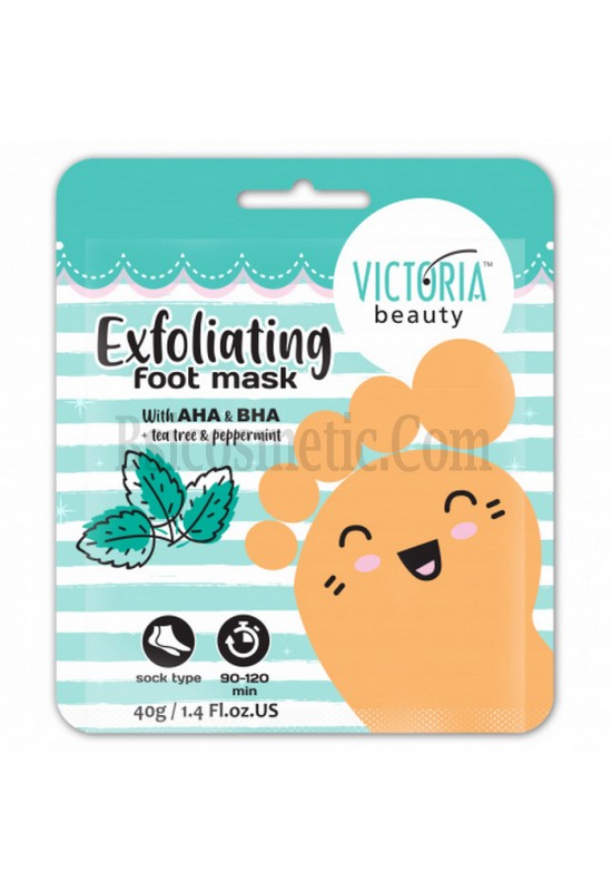 Victoria Beauty Екфолиращи чорапи с чаено дърво, мента и AHA млечна киселина